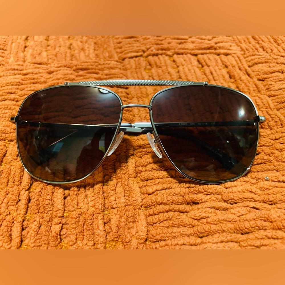 Lacoste L188S 035 59 14 135 Gun metal Aviator Sunglasses